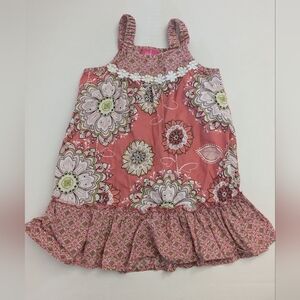 Pinky Floral Pink Sleeveless Dress girls 4T Spring Summertime